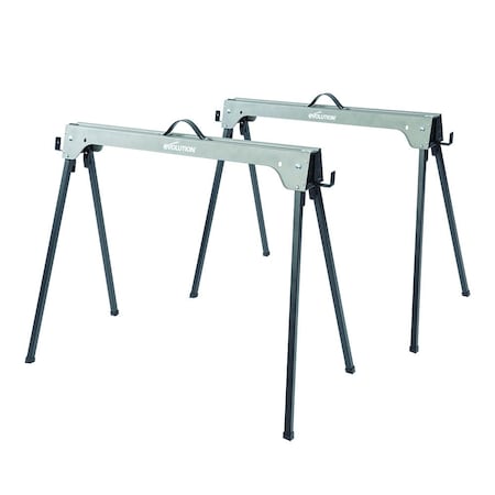 Evolution Folding Metal Saw Horse / Trestle Work Stand Twin-Pack, 2PK EVOSH1